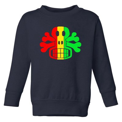 RASTA SKULL AND CROSSBONES Reggae Dub Club Rave Toddler Sweatshirt