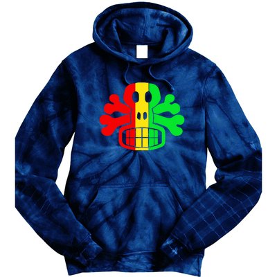 RASTA SKULL AND CROSSBONES Reggae Dub Club Rave Tie Dye Hoodie