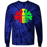 RASTA SKULL AND CROSSBONES Reggae Dub Club Rave Tie-Dye Long Sleeve Shirt