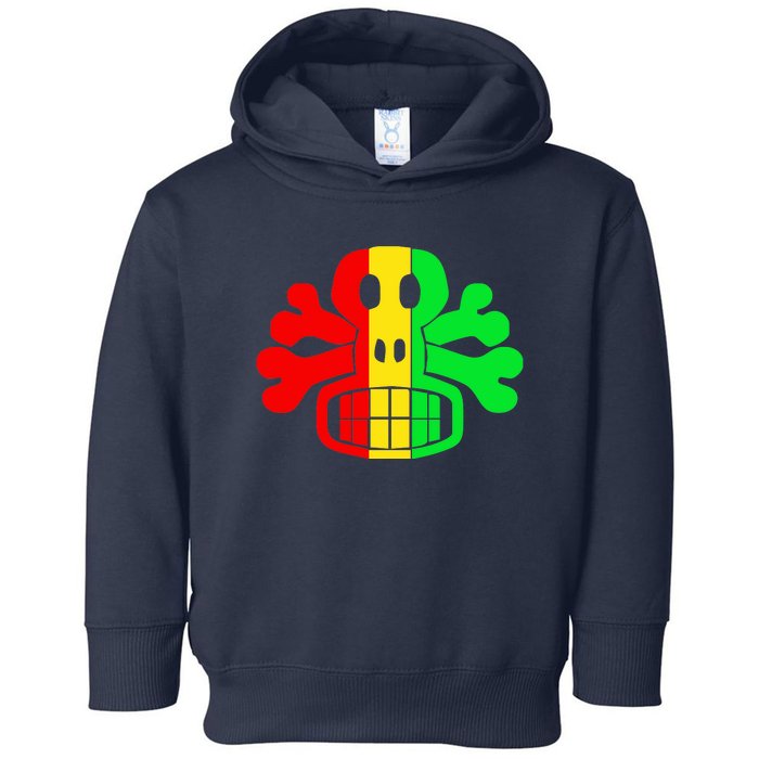 RASTA SKULL AND CROSSBONES Reggae Dub Club Rave Toddler Hoodie