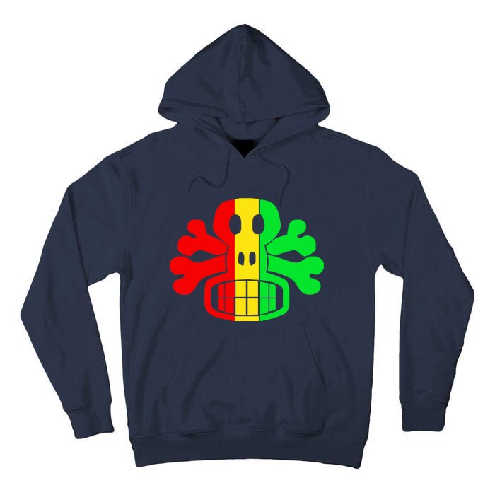 RASTA SKULL AND CROSSBONES Reggae Dub Club Rave Tall Hoodie