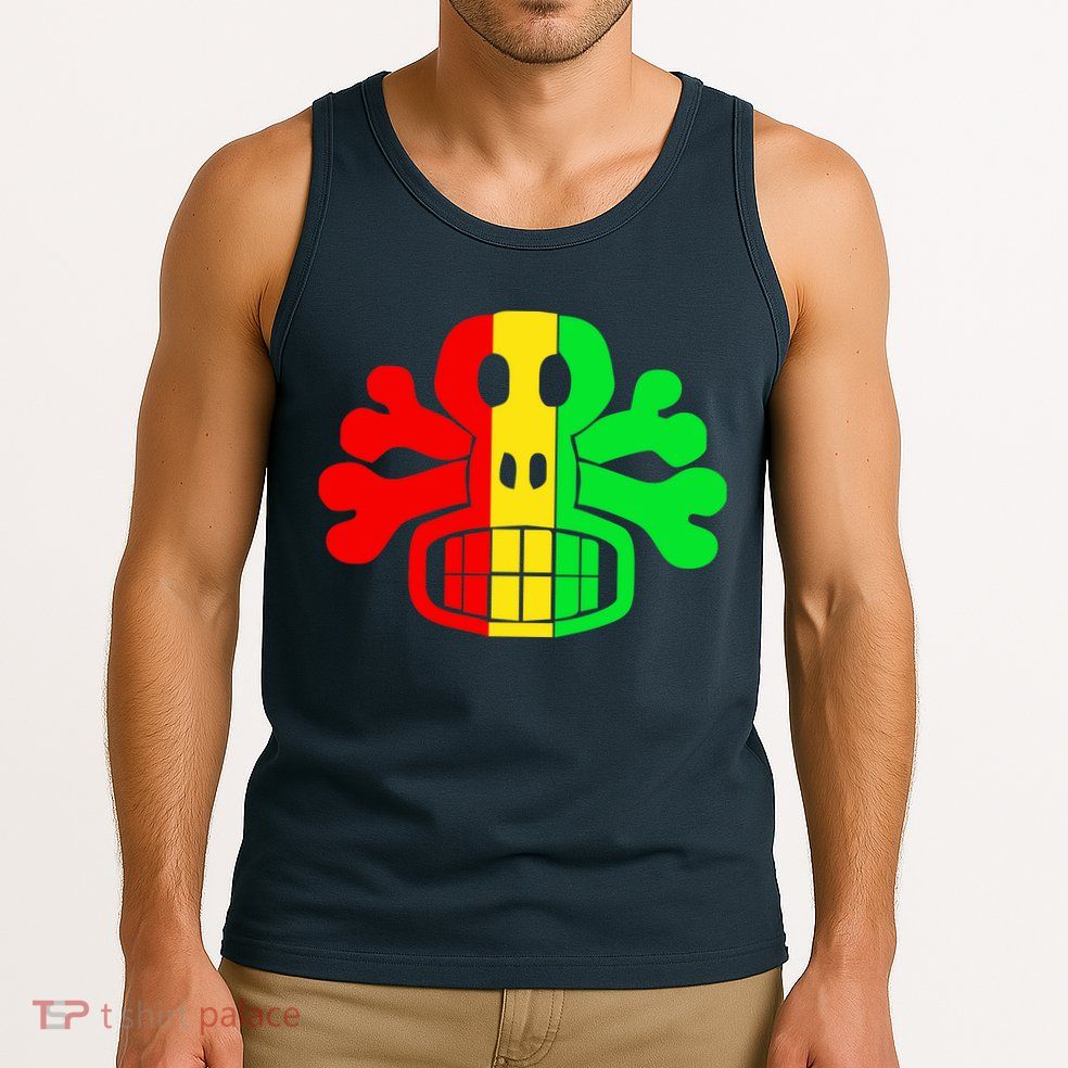 RASTA SKULL AND CROSSBONES Reggae Dub Club Rave Tank Top