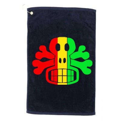 RASTA SKULL AND CROSSBONES Reggae Dub Club Rave Platinum Collection Golf Towel