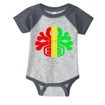 RASTA SKULL AND CROSSBONES Reggae Dub Club Rave Infant Baby Jersey Bodysuit