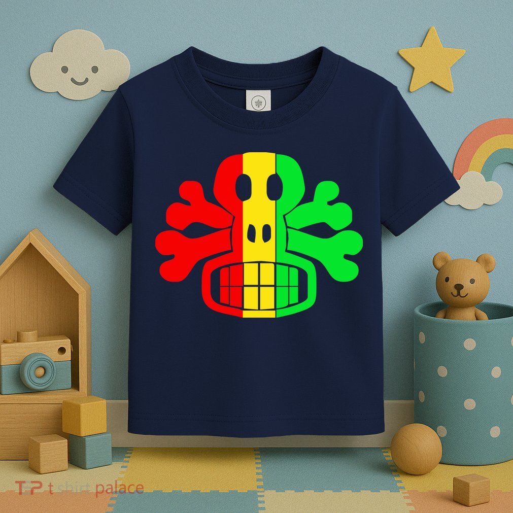RASTA SKULL AND CROSSBONES Reggae Dub Club Rave Toddler T-Shirt