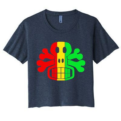 RASTA SKULL AND CROSSBONES Reggae Dub Club Rave Crop Top