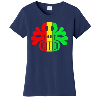 RASTA SKULL AND CROSSBONES Reggae Dub Club Rave Women's T-Shirt