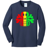 RASTA SKULL AND CROSSBONES Reggae Dub Club Rave Kids Long Sleeve Shirt