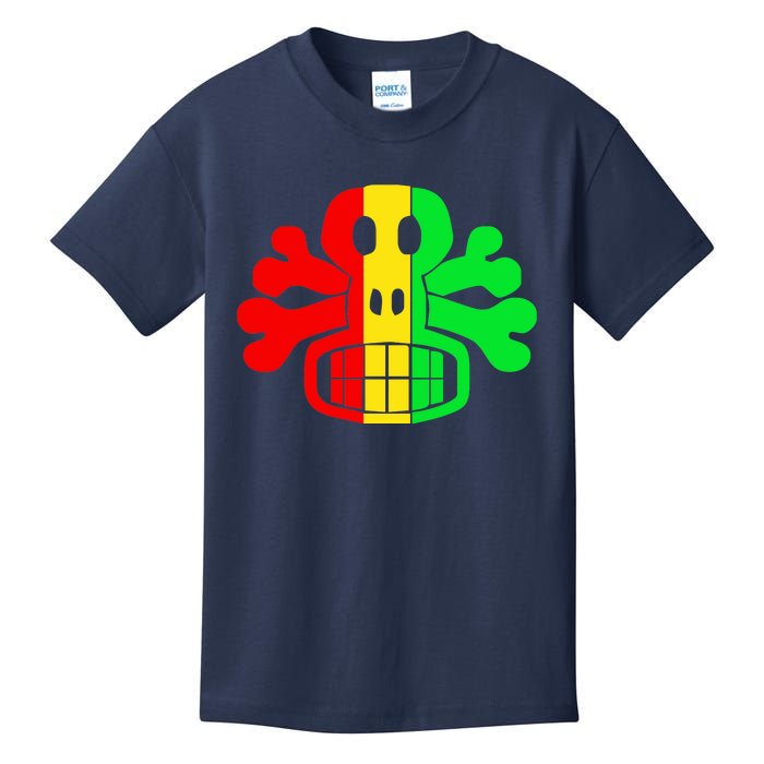 RASTA SKULL AND CROSSBONES Reggae Dub Club Rave Kids T-Shirt