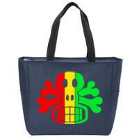 RASTA SKULL AND CROSSBONES Reggae Dub Club Rave Zip Tote Bag