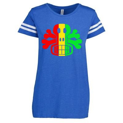 RASTA SKULL AND CROSSBONES Reggae Dub Club Rave Enza Ladies Jersey Football T-Shirt