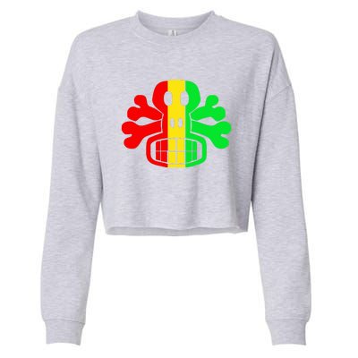 RASTA SKULL AND CROSSBONES Reggae Dub Club Rave Cropped Pullover Crew