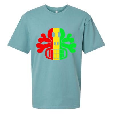 RASTA SKULL AND CROSSBONES Reggae Dub Club Rave Sueded Cloud Jersey T-Shirt