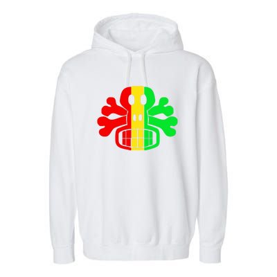 RASTA SKULL AND CROSSBONES Reggae Dub Club Rave Garment-Dyed Fleece Hoodie