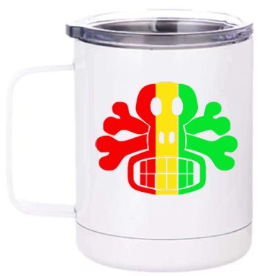 RASTA SKULL AND CROSSBONES Reggae Dub Club Rave 12 oz Stainless Steel Tumbler Cup