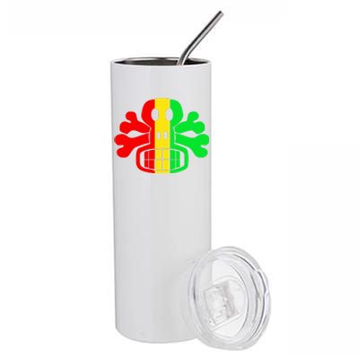 RASTA SKULL AND CROSSBONES Reggae Dub Club Rave Stainless Steel Tumbler