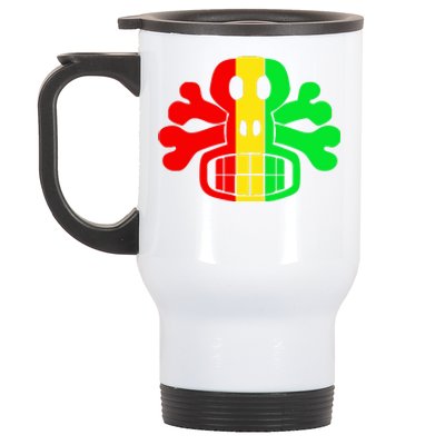 RASTA SKULL AND CROSSBONES Reggae Dub Club Rave Stainless Steel Travel Mug