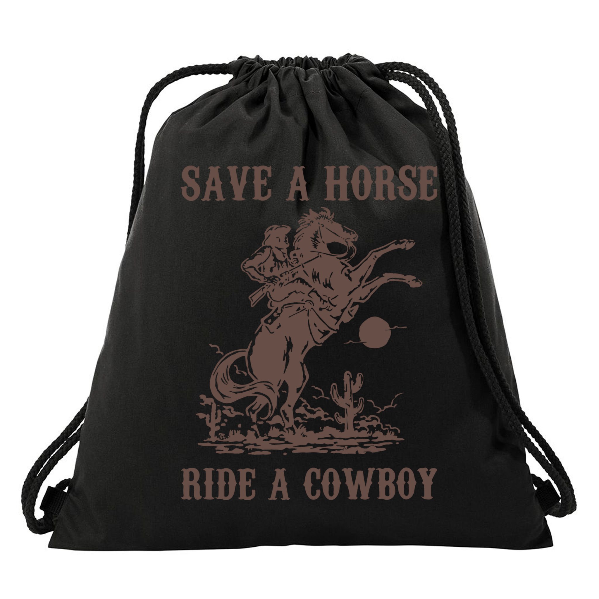 Retro Save A Horse Ride A Cowboy Country Music Drawstring Bag