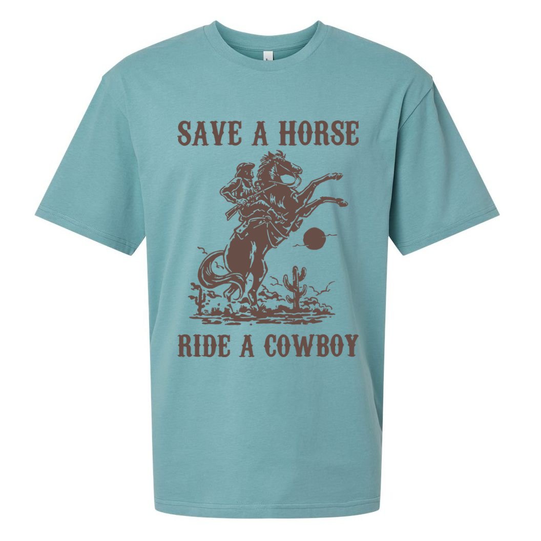 Retro Save A Horse Ride A Cowboy Country Music Sueded Cloud Jersey T-Shirt