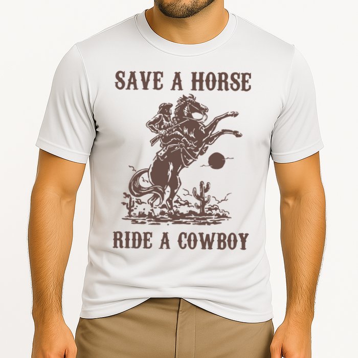 Retro Save A Horse Ride A Cowboy Country Music Cooling Performance Crew T-Shirt