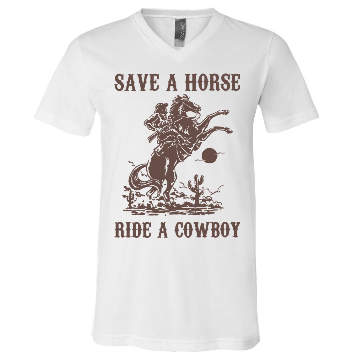 Retro Save A Horse Ride A Cowboy Country Music V-Neck T-Shirt