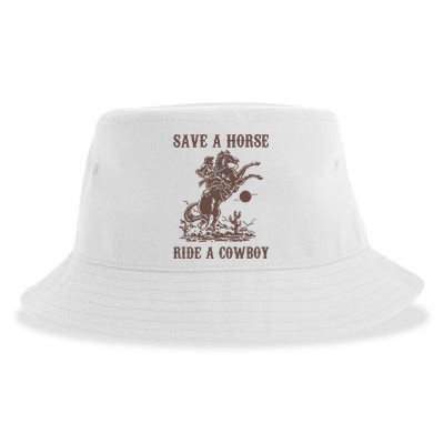 Retro Save A Horse Ride A Cowboy Country Music Sustainable Bucket Hat
