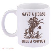 Retro Save A Horse Ride A Cowboy Country Music 11oz C Handle Ceramic Mug