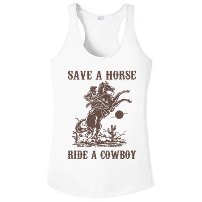 Retro Save A Horse Ride A Cowboy Country Music Ladies PosiCharge Competitor Racerback Tank