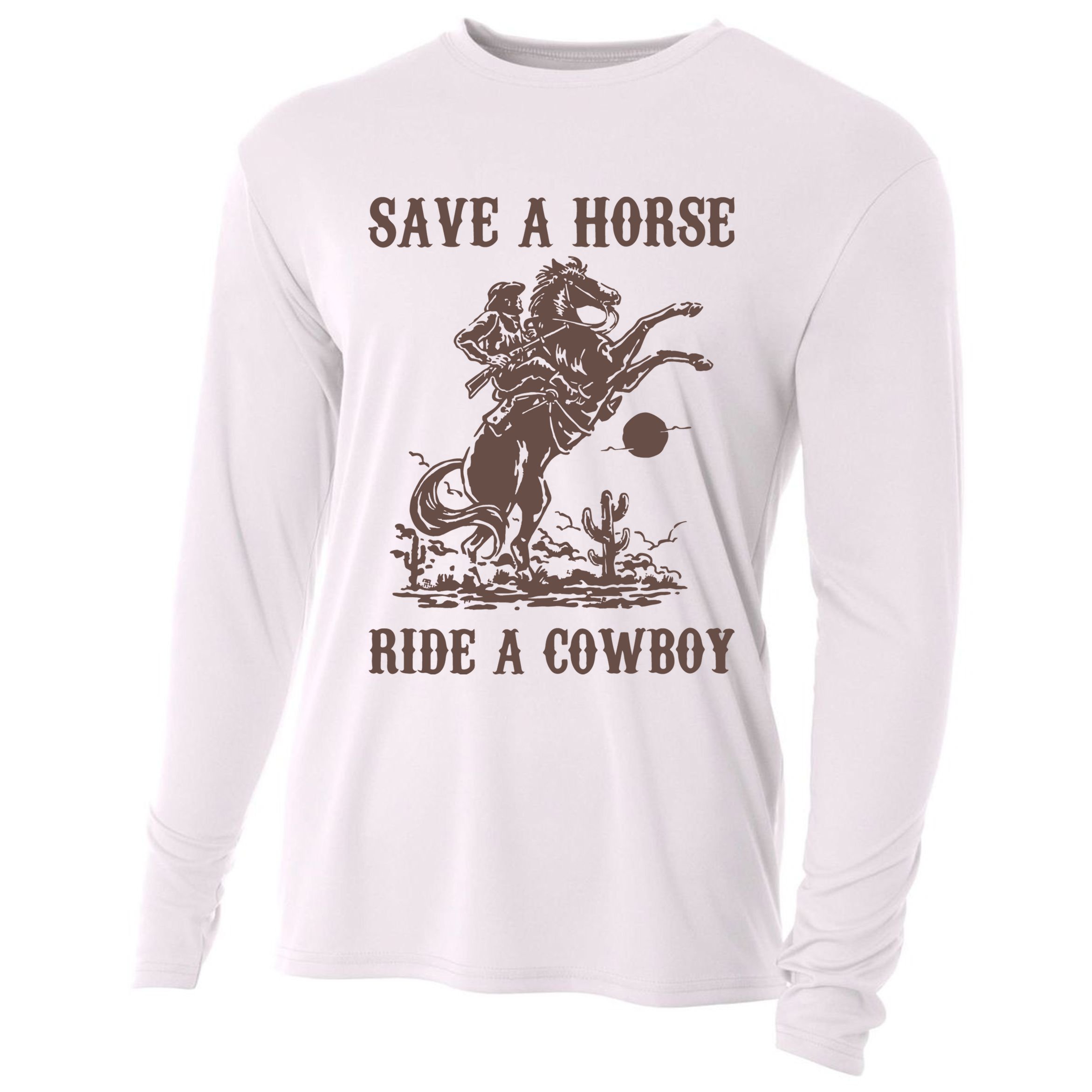 Retro Save A Horse Ride A Cowboy Country Music Cooling Performance Long Sleeve Crew