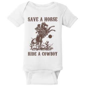 Retro Save A Horse Ride A Cowboy Country Music Baby Bodysuit