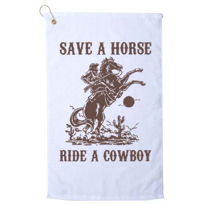 Retro Save A Horse Ride A Cowboy Country Music Golf Towel