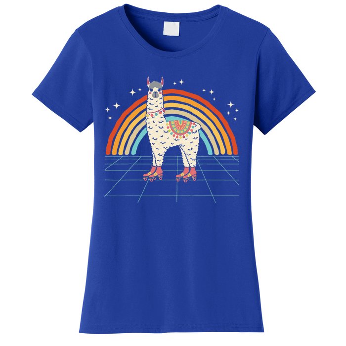 Roller Skating Alpaca Skater Skate 70s 80s Women's T-Shirt