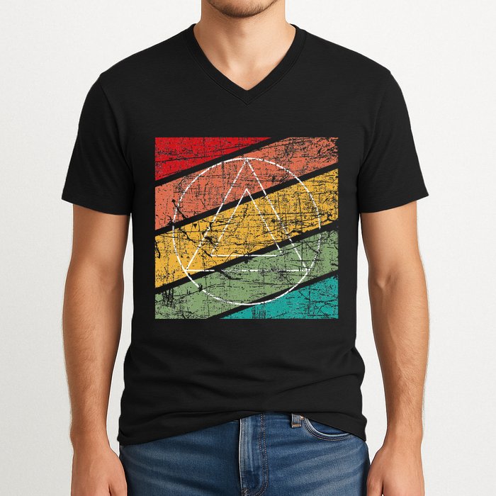 Retro Sobriety Anniversary Sober Aa Na Recovery V-Neck T-Shirt