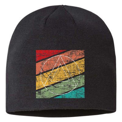 Retro Sobriety Anniversary Sober Aa Na Recovery Sustainable Beanie