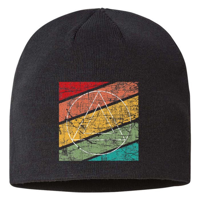 Retro Sobriety Anniversary Sober Aa Na Recovery Sustainable Beanie
