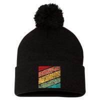 Retro Sobriety Anniversary Sober Aa Na Recovery Pom Pom 12in Knit Beanie
