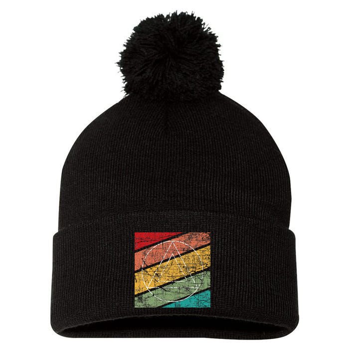 Retro Sobriety Anniversary Sober Aa Na Recovery Pom Pom 12in Knit Beanie