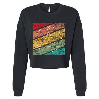 Retro Sobriety Anniversary Sober Aa Na Recovery Cropped Pullover Crew