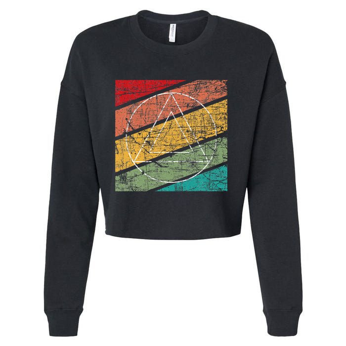 Retro Sobriety Anniversary Sober Aa Na Recovery Cropped Pullover Crew