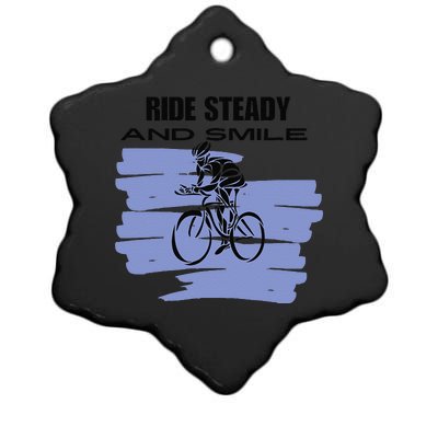 Ride Steady And Smile Bicycle Ceramic Star Ornament