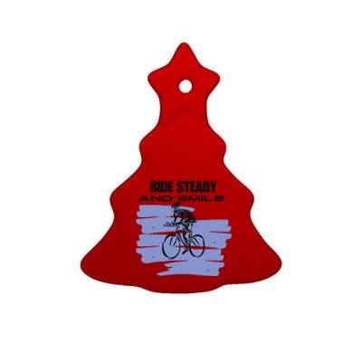 Ride Steady And Smile Bicycle Ceramic Tree Ornament