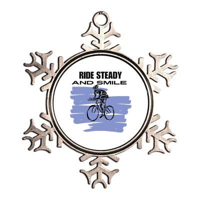 Ride Steady And Smile Bicycle Metallic Star Ornament