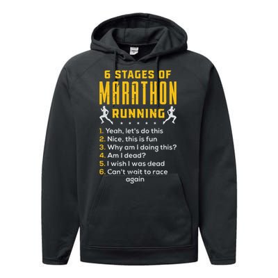 Runner Sport Athlete 6 Stages Of Marathon Running Performance Fleece Hoodie