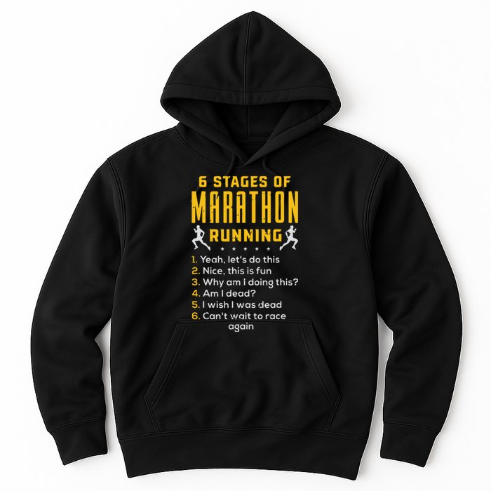 Runner Sport Athlete 6 Stages Of Marathon Running Hoodie