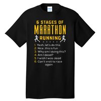 Runner Sport Athlete 6 Stages Of Marathon Running Tall T-Shirt