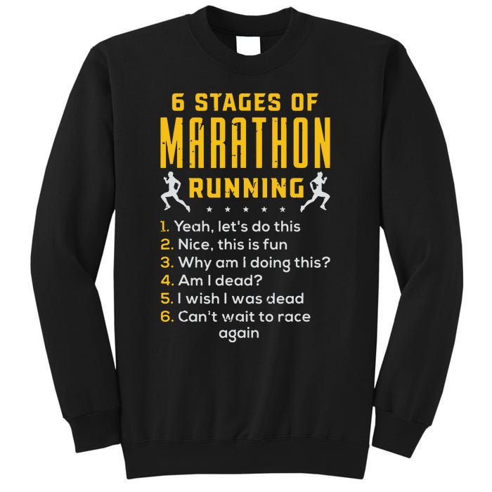 Runner Sport Athlete 6 Stages Of Marathon Running Tall Sweatshirt