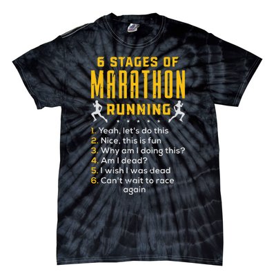 Runner Sport Athlete 6 Stages Of Marathon Running Tie-Dye T-Shirt