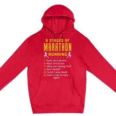 Runner Sport Athlete 6 Stages Of Marathon Running Premium Pullover Hoodie