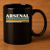 Retro Stripe Arsenal 11oz C Handle Ceramic Mug