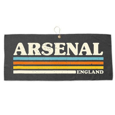 Retro Stripe Arsenal Large Microfiber Waffle Golf Towel